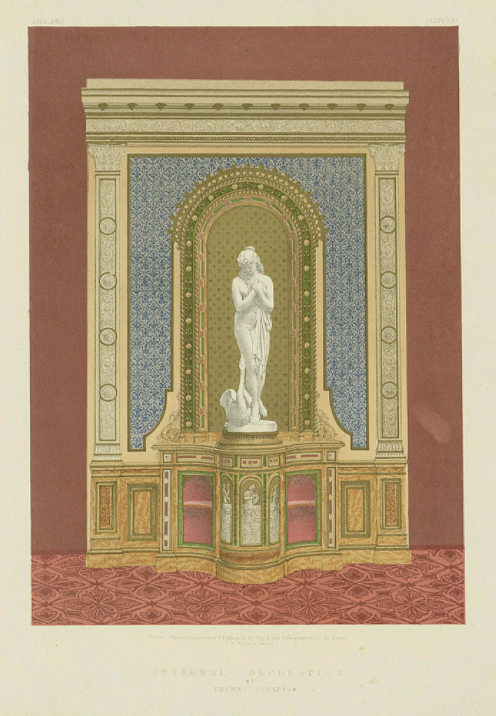 INTERNATIONAL EXHIBITION. Internal decoration - J Thomas Sculptor 1862 print